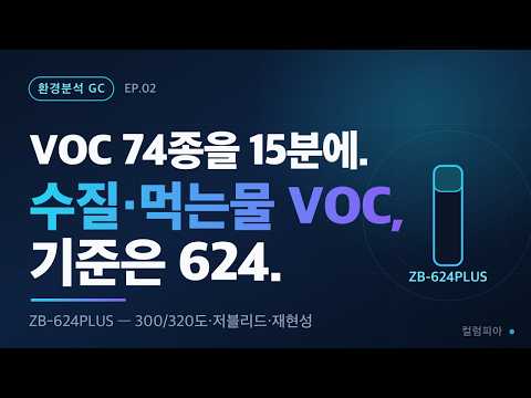 VOC 74종을 15분에 — 수질·먹는물 VOC 컬럼의 기준, ZB-624PLUS