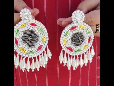 Premium Quality Seed Bead Embroidery Earrings