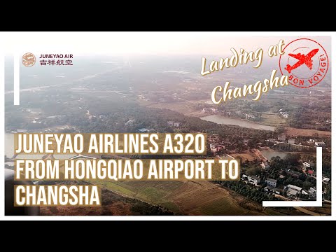 Juneyao Airlines A320 pousando no Aeroporto de Changsha (CSX - ZGHA - Changsha - China) vindo de Xangai