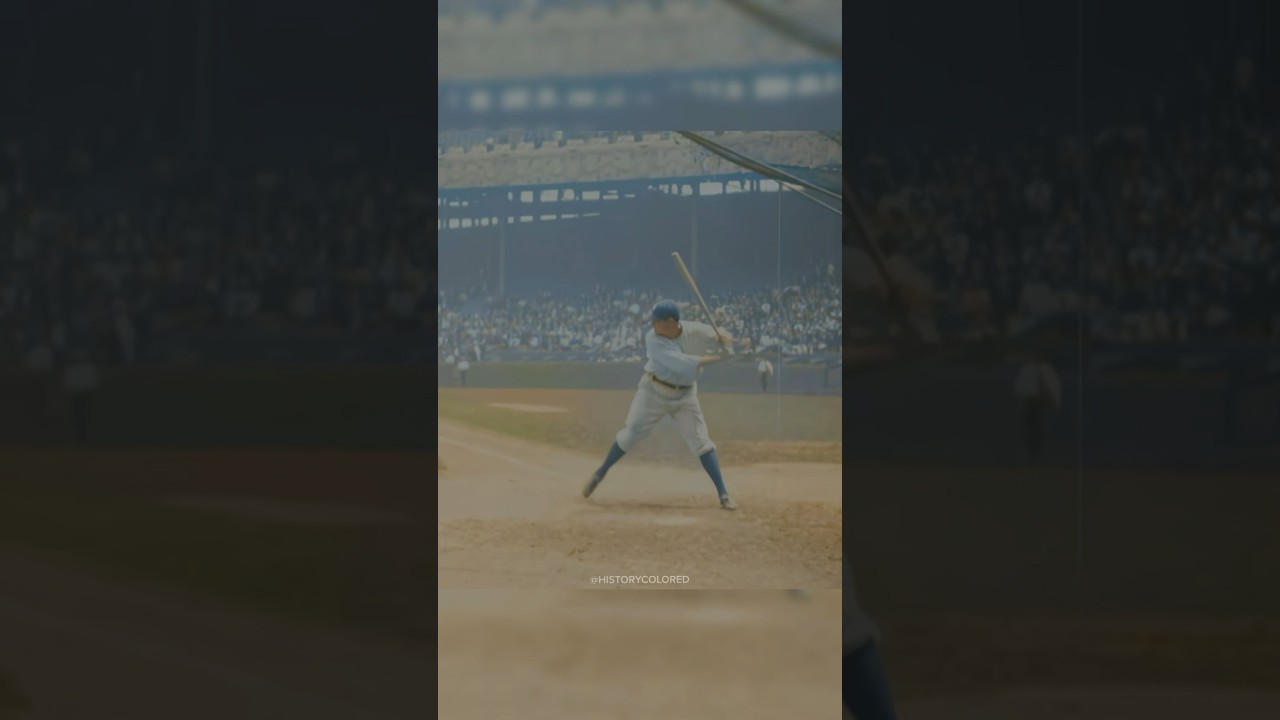 Babe Ruth hits a home run in 1920 - Restored Footage