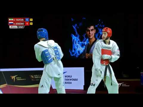 World Taekwondo Grand-Prix Moscow 2018. M - 68. Полуфинал. YAGHOUBIJOUYBARI-DENISENKO.