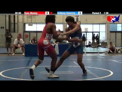 Ryan Mosley vs. Anthony Valencia at 2013 Junior Nationals - FILA - GR