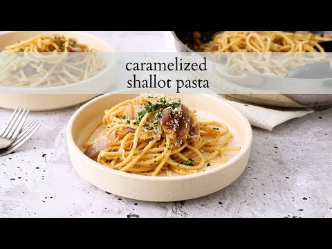Caramelized Shallot Pasta with Pangrattato