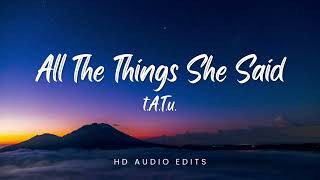 Download lagu t.A.T.u. - All The Things She Said (Heavy Echo/Empty Arena Edit)(Reverb) mp3 Download lagu t.A.T.u. - All The Things She Said (Heavy Echo/Empty Arena Edit)(Reverb) mp3