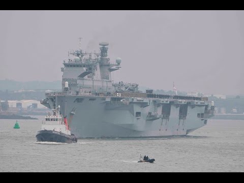 HMS OCEAN L12 RETURNS TO DEVONPORT NAVAL BASE AT WESTERN KINGS - 24th March 2017