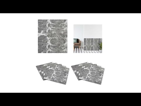 Lot de 10 panneaux muraux effet marbre Gris - Blanc - Matière plastique - 69 x 77 x 1 cm