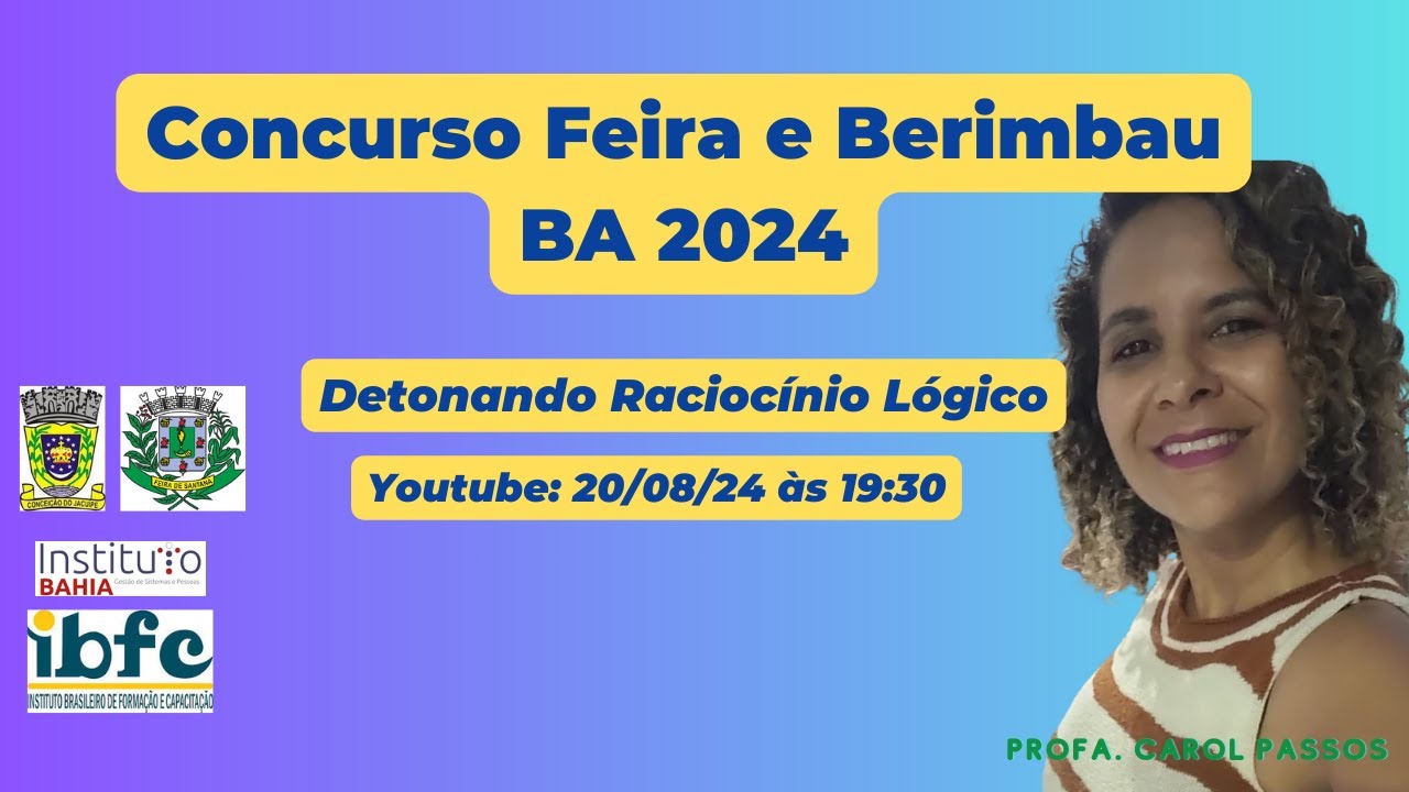 ✅RACIOCÍNIO LÓGICO: Feira de Santana e Conceição do Jacuípe - Detonando a prova