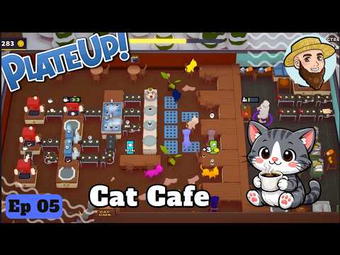 Cat Cafe! - Solo Play PlateUp! I Part 5 #coffee  #theontariogardener #plateup #lattee #cats #banquet