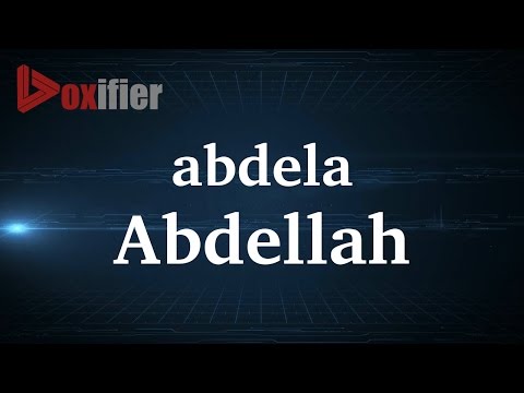 How to Pronunce Abdellah in French - Voxifier.com