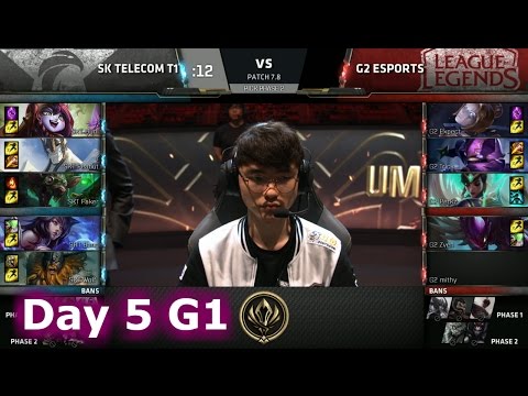 SK Telecom T1 vs G2 eSports | Day 5 LoL MSI 2017 Group Stage | SKT vs G2 Mid Season Invitational