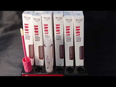 LIP GLOSS LÁTEX INCOLOR COM BRILHO MAÇÃ 14 MAX LOVE BOX COM 48 UN
