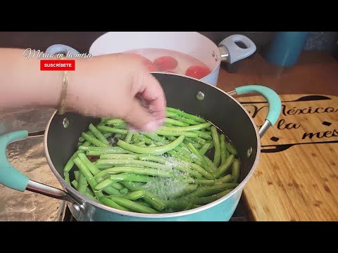 Ejotes Capeados / Lampreados Receta Sencilla Pero Muy Rica ❤👍
