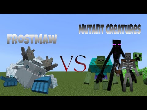 FrostMaw vs Mutant SnowGolem,Creeper,Zombie,Skeleton and EnderMan - Minecraft Mob Battle