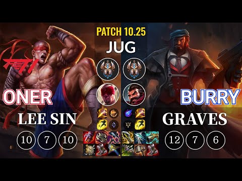 T1 Oner Lee Sin vs Burry Graves Jungle - KR Patch 10.25