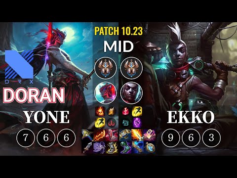 DRX Doran Yone vs Ekko Mid - KR Patch 10.23