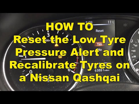 HOW TO Reset the Low Tyre Pressure Alert and Recalibrate Tyres on a Nissan Qashqai (16 plate)