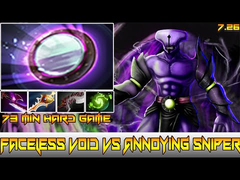 Faceless Void Intense Late Game Against Crazy Annoying Sniper 7.26 Dota 2 Gameplay