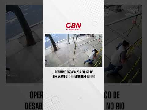 Operário escapa por pouco de desabamento de marquise no Rio de Janeiro