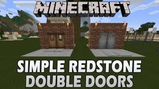 Minecraft Tutorial: Simple Redstone Double Doors