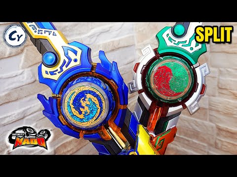 SPLIT vs SPLIT! Infinity Nado DOUBLE DRAGON VS FLAMING WIND DRAGON TIGER