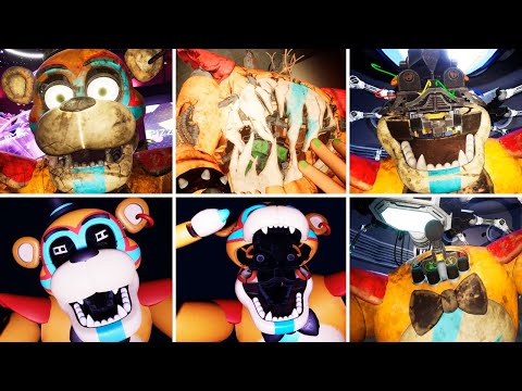 FNAF: Security Breach Vs Ruin DLC Vs FNAF: Help Wanted 2 - All Glamrock Freddy Jumpscares