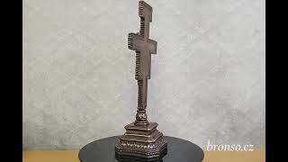 Kříž San Damiano na podstavci – Veronese, ručně malovaný krucifix 35,5 cm, WU76576A4