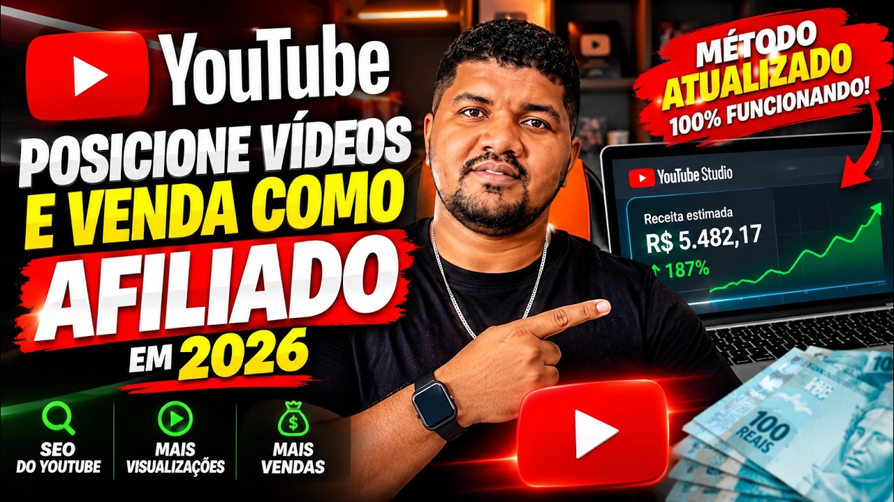 Como Posicionar Vídeos no YouTube e Vender Como Afiliado em 2026 -Método funcionando 100% Atualizado