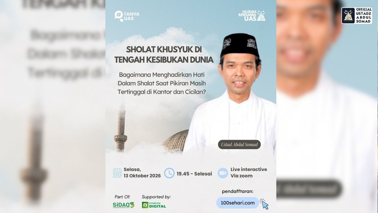 LIVE | SHALAT KHUSYUK DI TENGAH KESIBUKAN DUNIA | Ustadz Abdul Somad