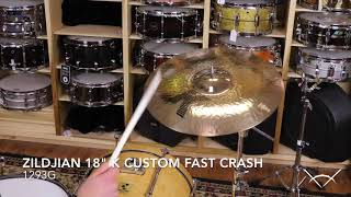Video thumbnail for Zildjian 18" K Custom Fast Crash-Demo of Exact Cymbal-1293g by Columbus Percussion