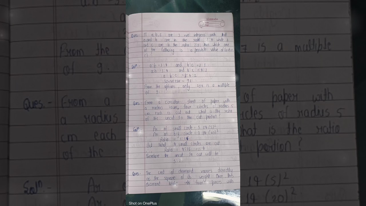 Ratio, proportion and variation ✍️