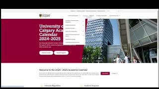Introduction to the NEW University of Calgary Academic Calendar