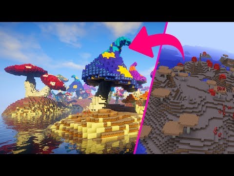 Amazing Mushroom Island Transformation! - Minecraft Build Timelapse [Download]