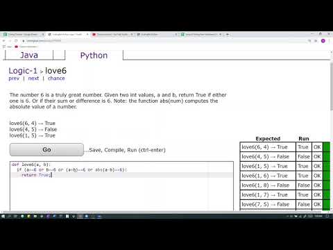 Logic 1 Love6 Python Tutorial Codingbat Com