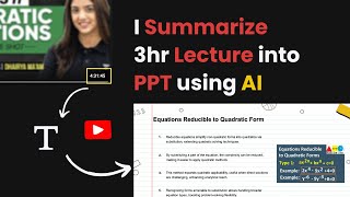 How to Convert a 3-Hour Lecture into Slides Instantly (AI Tutorial)