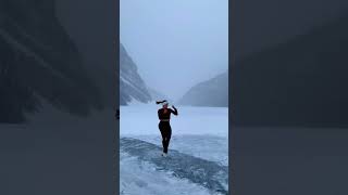 Skating at Lake Louise during Christmas! #lakelouise #figureskating #christmas #canada