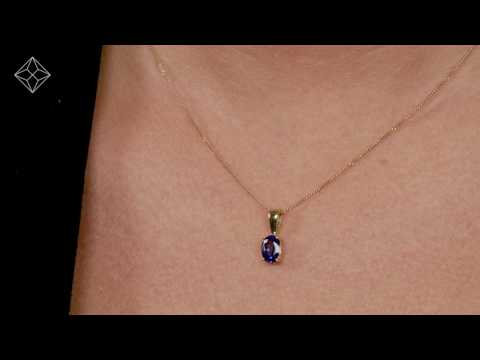 Tanzanite 7 x 5mm 18K Yellow Gold Pendant - FER24 V