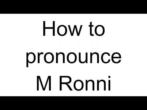 How to Pronounce M Ronni (Danish)
