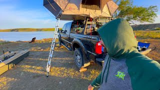Alone 24 Hr Chasing Remote Lakes / Walleye + Perch Catch n Cook