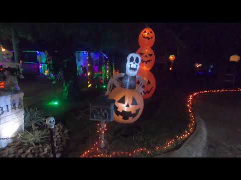 2023 Full Halloween fire the light show Robinson rd as seen on the news channel 2
