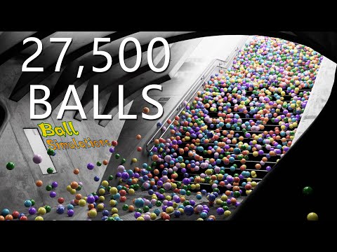 27,500 Bouncy Balls in the Underground stairs - Blender Animation  - Cycles