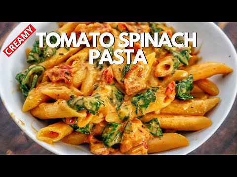 How To Make Tomato Spinach Pasta Recipe | Pasta With Spinach And Tomato