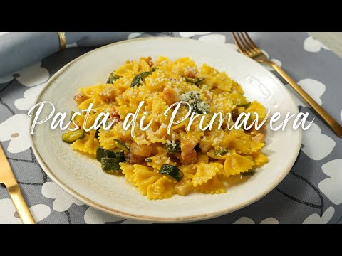 Pasta di Primavera: Zafferano, Zucchine e Guanciale
