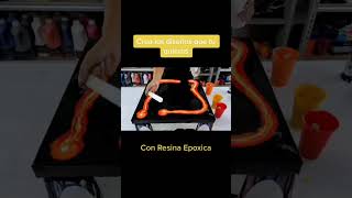 mesa con resina epoxi tutorial #shorts