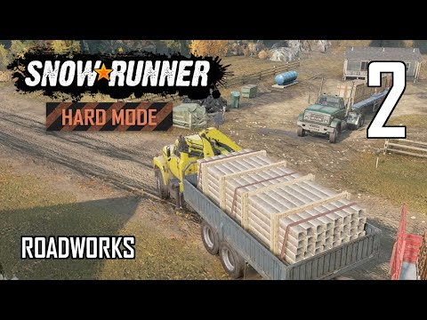 SnowRunner Hard Mode Strategic Walkthrough Ep 2 - Roadworks