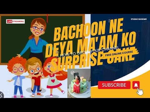 Bachoon ne deya Ma'am ko surprise 💕#cakedecorating #themecake #trending