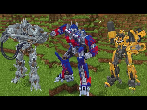 แอดออนทรานส์ฟอร์มเมอร์ส สมจริงมาก เหมือนในหนังเลย!! Transformers Addon Minecraft Bedrock
