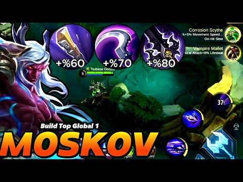 POWERFUL ❤️‍🔥 TOP MOSKOV GAMEPLAY, Build, Emblem for 2023 | MLBB