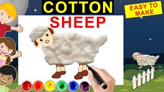 Cotton Sheep Drawing for kids | DIY | Cotton Art | Easy to make