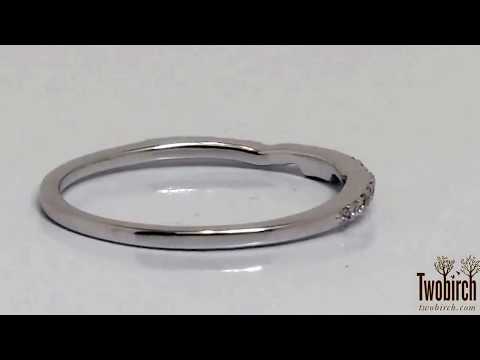 0.12 Carat Plain Vintage Matching Wedding Ring - TwoBirch - TB-BND-0045-WG-B