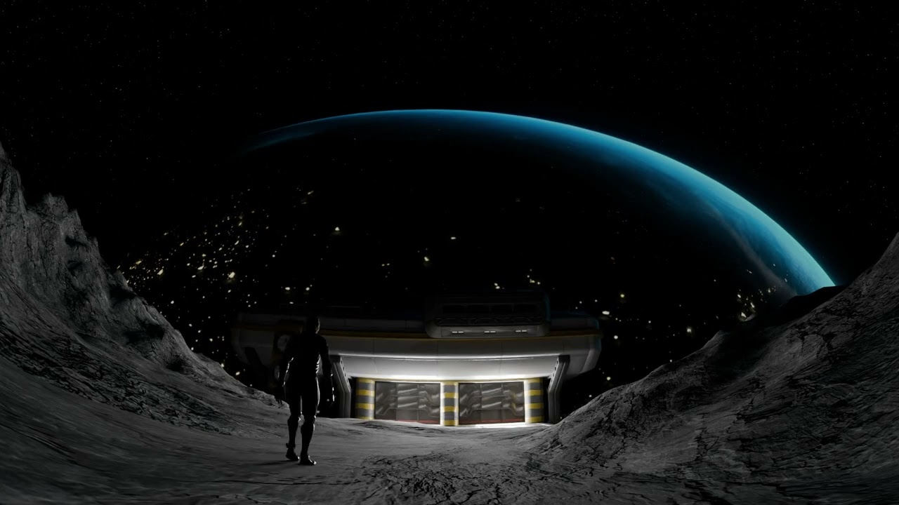 Sci-Fi Lunar Outpost Moon Base 3D Model
